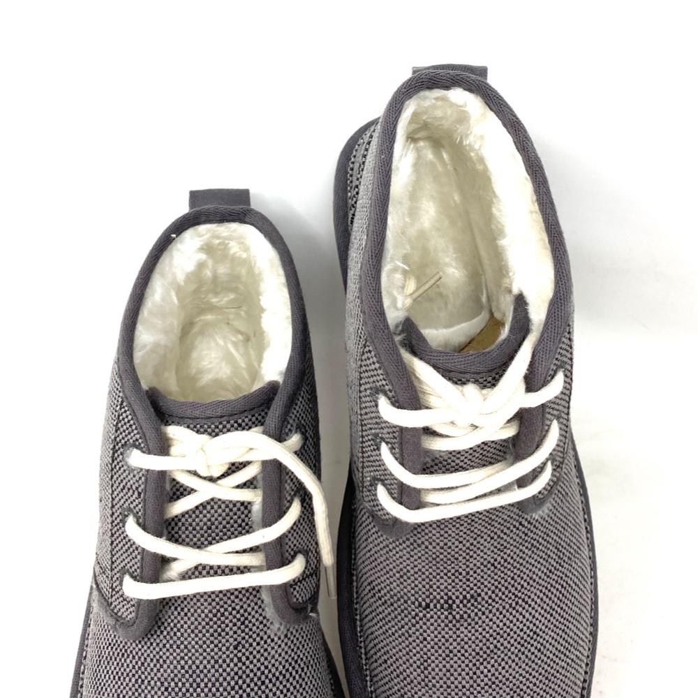 UGG NEUMEL Mid Top Casual Snow Boots Gray Naturals Canvas Fur Women Size 1119597 - Picture 9 of 12